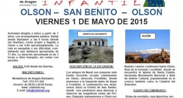 Senderismo infantil: 1 de mayo. Olsón-San Benito-Olsón