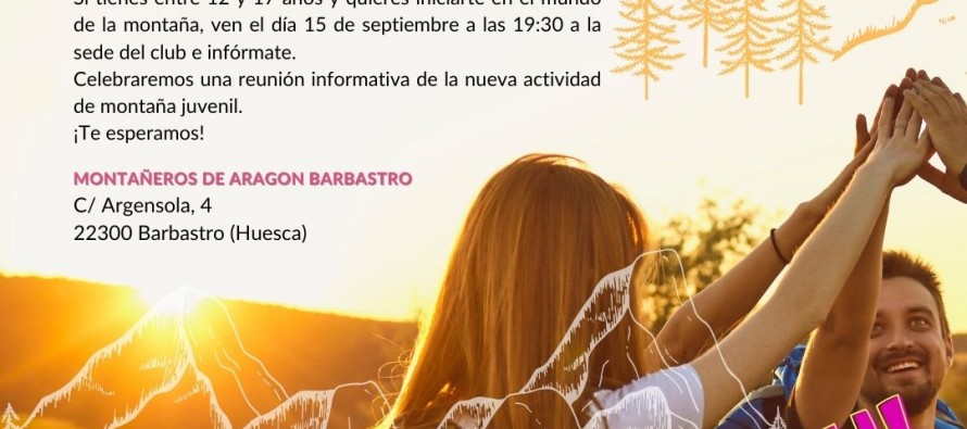 Nuevo grupo de montaña juvenil de Montañeros de Aragón de Barbastro